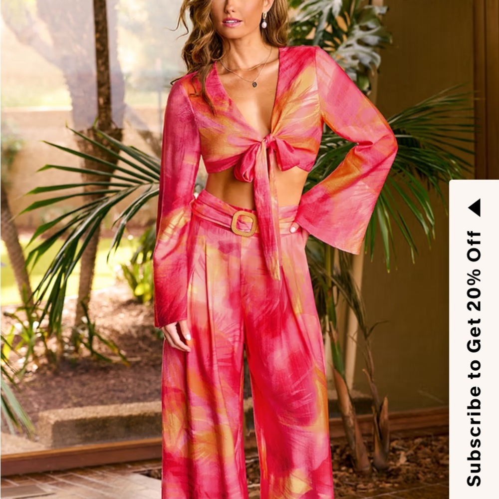 Cupshe Pink and Orange Beach Coverup Set